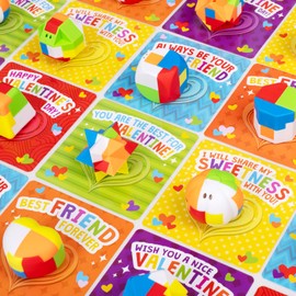 Hawcay Party Favors for Kids, 24 Pack Brain Teaser Puzzles Cubes Mini Cute Kong Ming Lock Toy Pinata Stuffers Goodie Bags Stuffers Return Gifts for Kids Girls Boys 3 4 5 6 7 8-12 Years Old