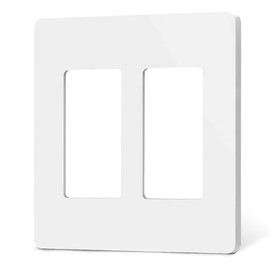 TREATLIFE Screwless Decorator Wall Plates, Standard Size 2-Gang Light Switch Plate, Outlet Covers White, 1 Pack 2-Gang Wall Plates Light Switch Cover
