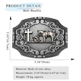 LYTOPTOP Religion Celtic Cross Horse Belt Buckle for Men│Floral Horseman Texas Cowboy Christmas Belt Buckle