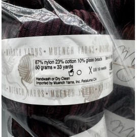 Muench Yarn DIVA Glass Bead Ribbon Color 5303 Royal Burgundy - New 10 Pack