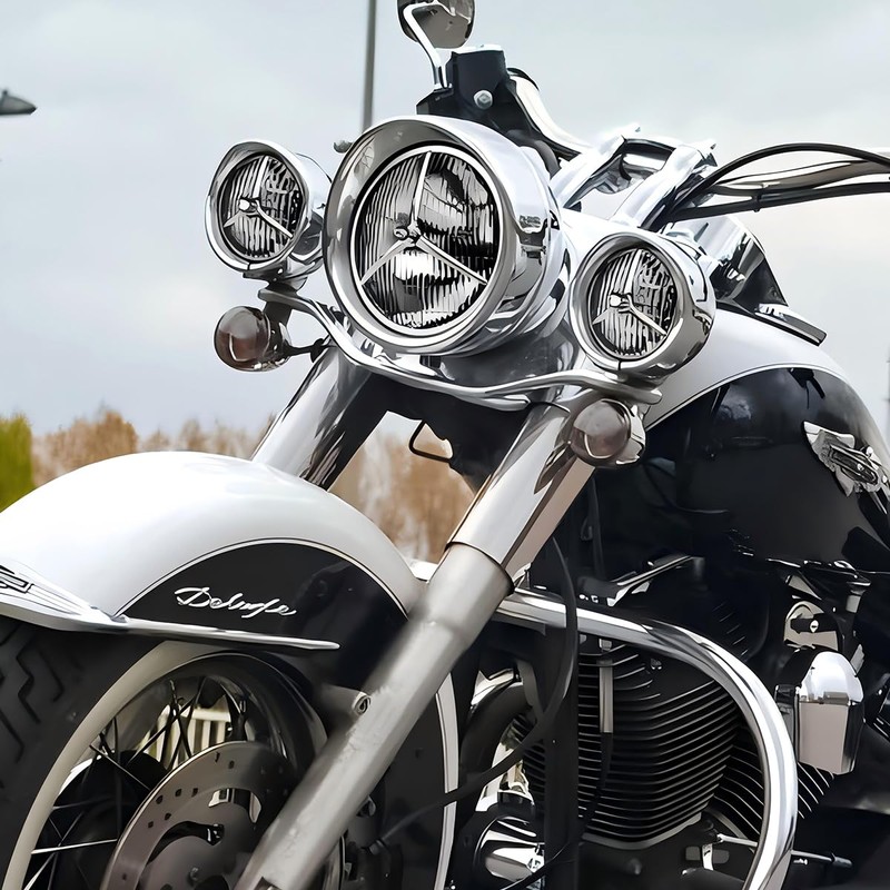 VINTGMT Motorcycle Headlight Trim Ring Chrome 7" Headlamp Trim Ring