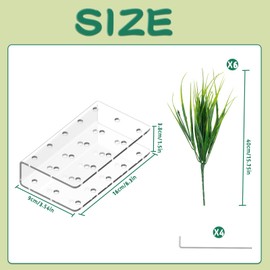 JoyHuaTrade 6 PCS Fake Grass Plants Pee Post, Reusable Washable Artificial Grass for Dogs to Pee on, Guides and Trains Dogs to Urinate, with Acrylic Plate and Ground Nails for Fixing