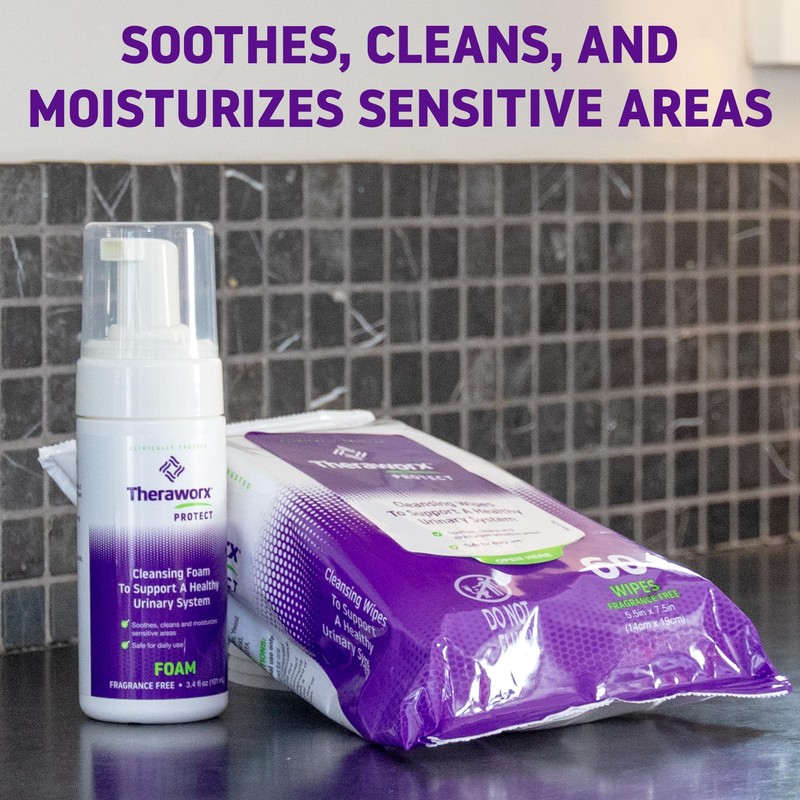 Theraworx Protect U-Pak 60-Ct Wipes & Hygiene Foam 3.4 oz
