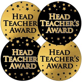 175 Metallic Shiny Head Teacher's Award School Childrens Pupils Praise Reward Stickers 37mm Primary Teaching Services