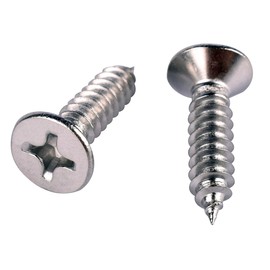 KOSJETHAS #4 x 3/8" Wood Screws Flat Countersunk Head Sheet Metal Screws Phillips Drive, 304 Stainless Steel 18-8, Self Tapping Screws, Pack of 100