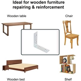 TERF® 10 Pcs Zinc Plated Steel 75mm X 75mm X 20mm (3’’ X 3’’ X 0.78’’) Angel L Shape Corner Brace Bracket Joining Fixing Self Support Repair with Fixing Screw