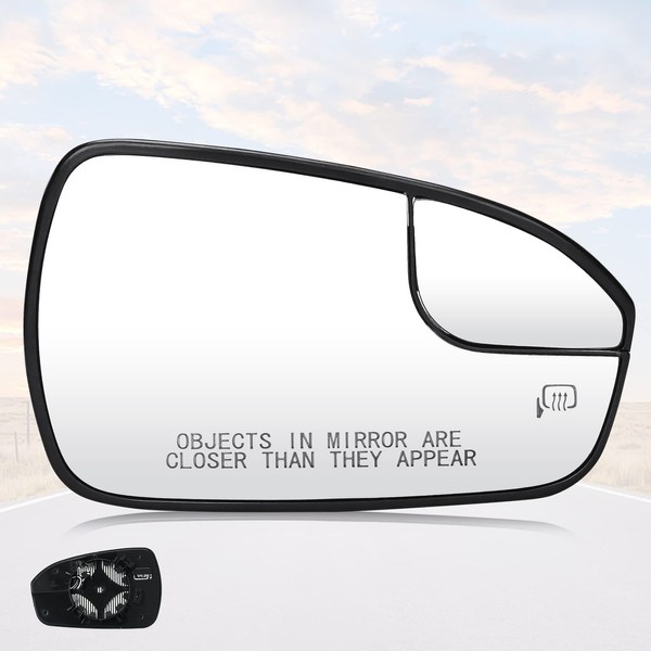 Youxmoto Passenger Right Side Heated Mirror Glass, Replacement for Ford Fusion 2013 2014 2015 2016 2017 2018 2019 2020 Side View Convex Mirror Glass, DS7Z17K707B DS7Z-17K707-B