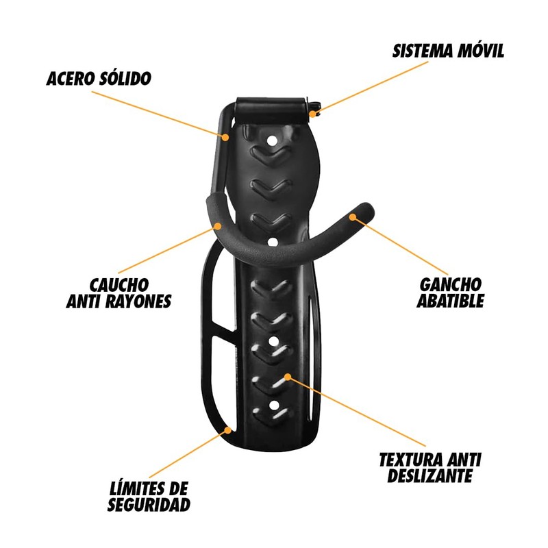 Soporte de Gancho de Acero para Colgar Bicicleta en la