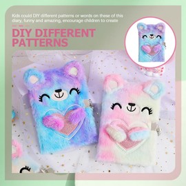 Gadpiparty Cute Bear Plush Notebook for Boys and Girls Girls Lock A5 Diary Note Pad Journal