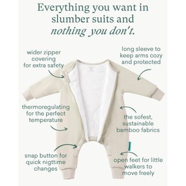 Soft Baby Safe Sleep Sleepsuit, Long Sleeve Infant Wearable Blanket with Legs