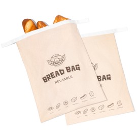 FAMILIFE Reusable Bread Bags,2 Pack Bread Bags for Homemade Bread,Bread Storage with Lining,Sourdough Bread Bags for Fresh Homemade Bread Sourdough Food Storage