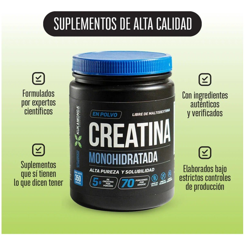 Rendimiento Muscular, Creatina Monohidratada - 350 G Sabor Sin sabor
