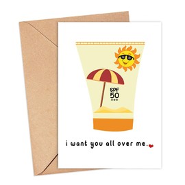 PainterDesign I Want You All Over Me Card - Funny Medical Birthday Card - Dermatology Card - Medical Pun Card - Anniversary Card - Thank You Card - Greeting Card