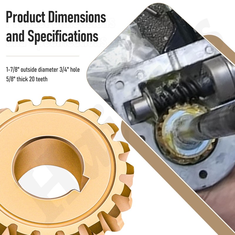 Worm Gear 20T 917-04861 Compatible with MTD Cub Cadet Craftsman