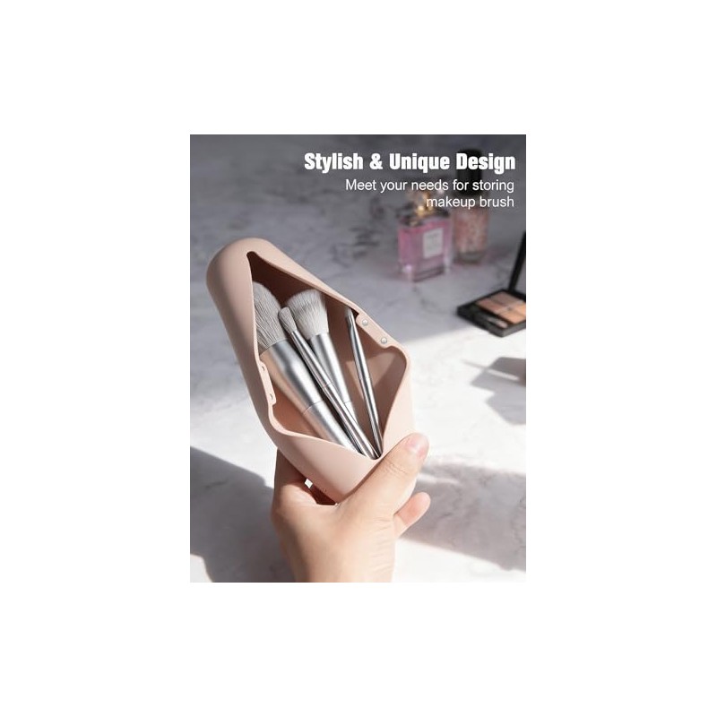 FERYES Organizador de brochas de maquillaje para viajes, magnético