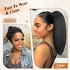 Rafabcici 16-Inch Yaki Straight Drawstring Ponytail Extension with Bangs for