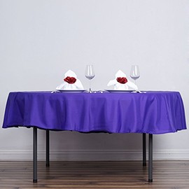 90" Inch Round Tablecloth Polyester Circular Wrinkle Resistant Table Cloth – Solid Soft Dinner Table Cover for Buffet Table, Wedding, Parties and Dinner - Purple