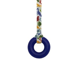 Sensory Oojamabobs - Ring Pendant chew Necklace - Autism - Navy with Lanyard (6 Designs Available!) (70cm, Dinosaurs)