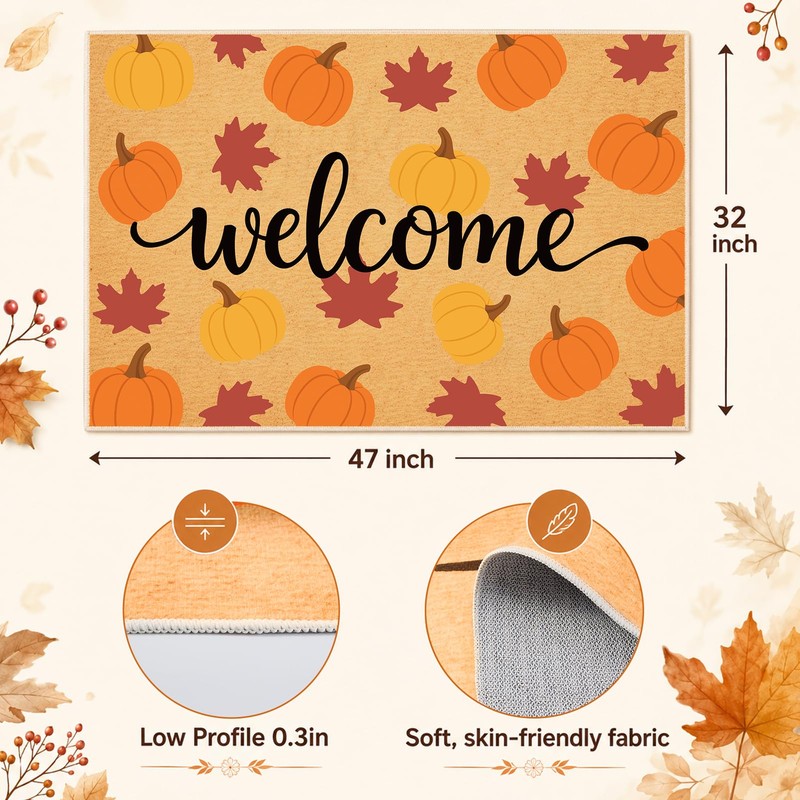 Svepndic 32"x47" Fall Door Mat,Non-Slip Floor Mat for Indoor Entrance