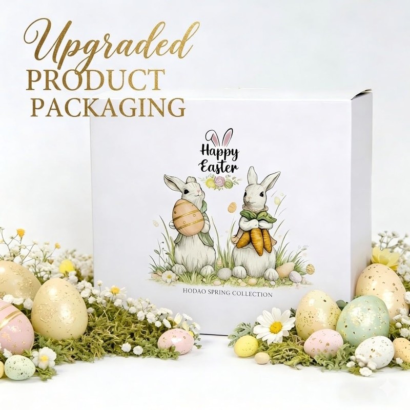 Hodao Easter Bunny Decorations Spring Home Decor Bunny Figurines Gifts(Easter