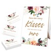 Zhminz Guess How Many Kisses Bridal Shower Game, 5X8 Burgundy