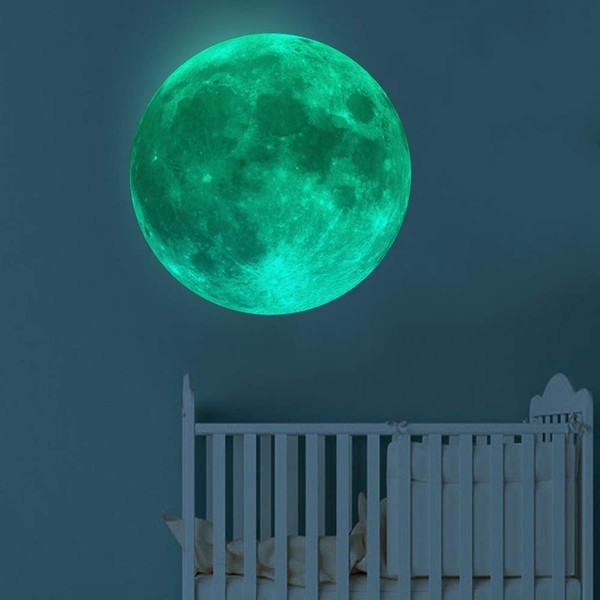 Kiddale Glow in The Dark Moon 30cm Glowing Luminous Wall