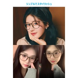 AIYUJIWU Blue Light Cut Glasses, Blue Light, Glasses, UV Protection, No Degree, Stylish, PC Glasses, Computer Glasses, Date Glasses, Men's, Women's, Unisex, Lightweight, bright black.gold