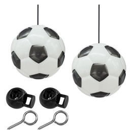 2 Sets Double Garage Parking Aids, Aid-Parking Ball Guide System Kit with Cord Locks and Screw Hooks, Retractable Parking Assist Ball Garage Car Stop Indicator with Rope for Vehicles (Football)