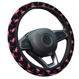 GENANY Flamingo Steering Wheel Cover, Non-Slip Breathable Neoprene Car Wheel Cover, Universal 15 Inch Fit Most Cars, Flamingo Car Accessories, Gifts for Women