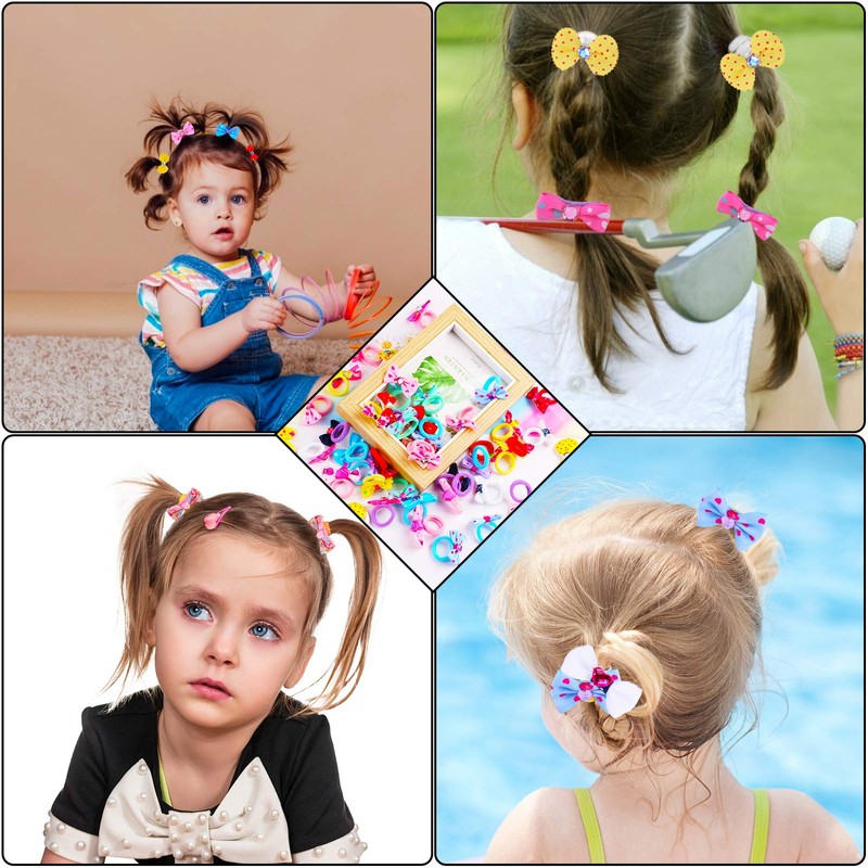 Candygirl Elastic Hair Bobbles for Baby Girls, Kids Cute Hair