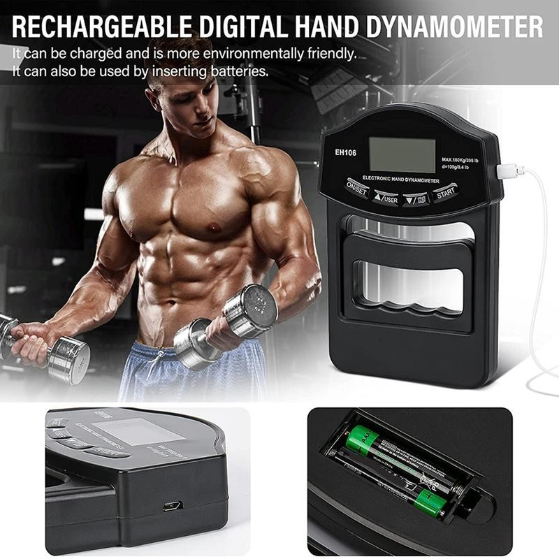 Grip Strength Tester, 396Lbs/180Kg Digital Hand Dynamometer Grip Strength Meter
