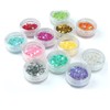 Gadpiparty 3pcs Heart Shaped Nail Shiny Sequin Powder for Nail