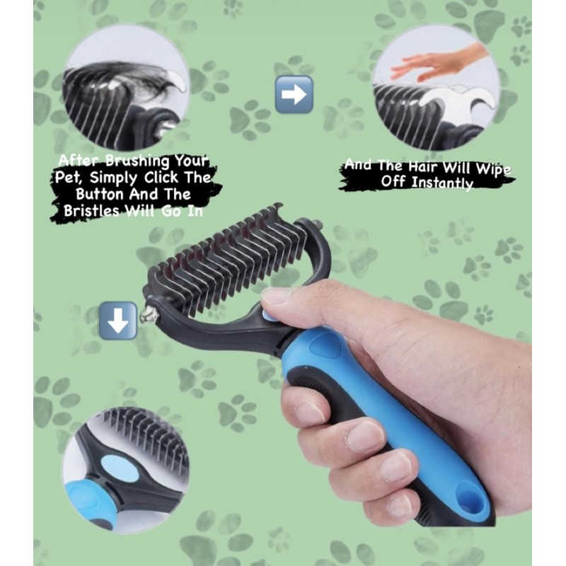 pet grooming brush (blue)