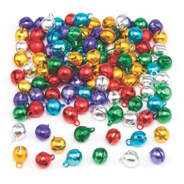 Baker Ross 120pcs Mixed Metallic Mini Bells Creative Christmas Craft Supplies for Kids Projects and Decoration EX3886
