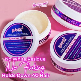 Hollywood HairBar Edge Control | Organic Castor, Paraben-Free Curly Gel for Smooth & Silky Hair