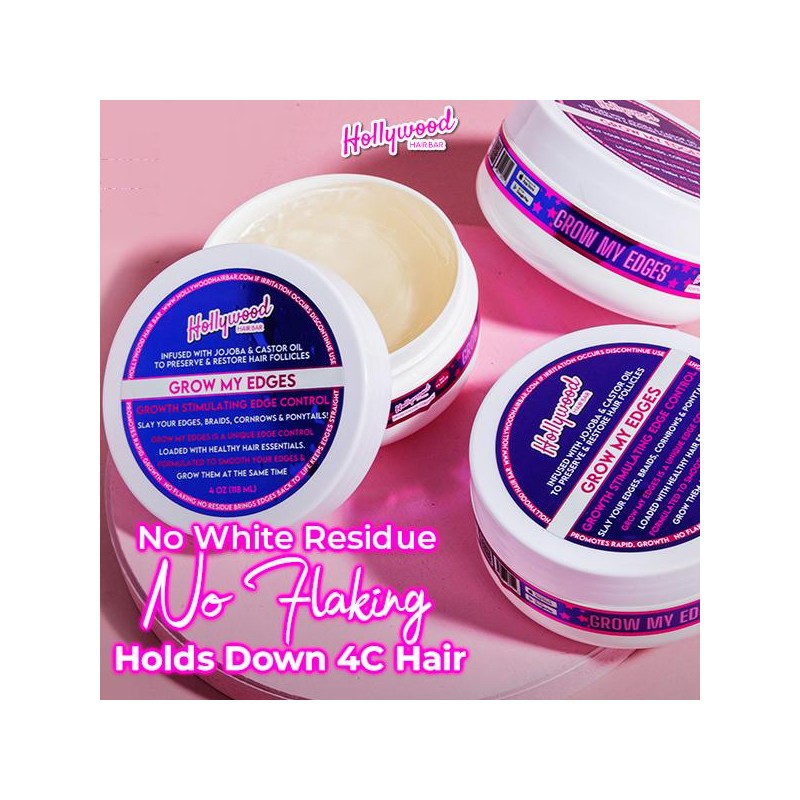 Hollywood HairBar Edge Control | Organic Castor, Paraben-Free Curly Gel