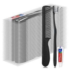 Lilingsty Disposable Toothbrushes, Toothbrush and Toothpaste, Toothbrush and Toothpaste Travel, Comes with Comb, Individually Packaged, 2 Colors, Suitable for Hotel, Home, Camping, Travel (PACK-30)