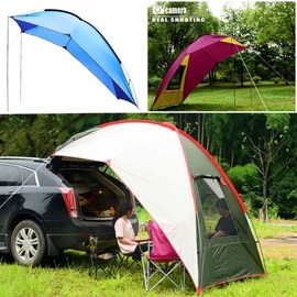Car Camping Trunk Awning / Sunshade for Romantic Getaways Tarp Blue Sky