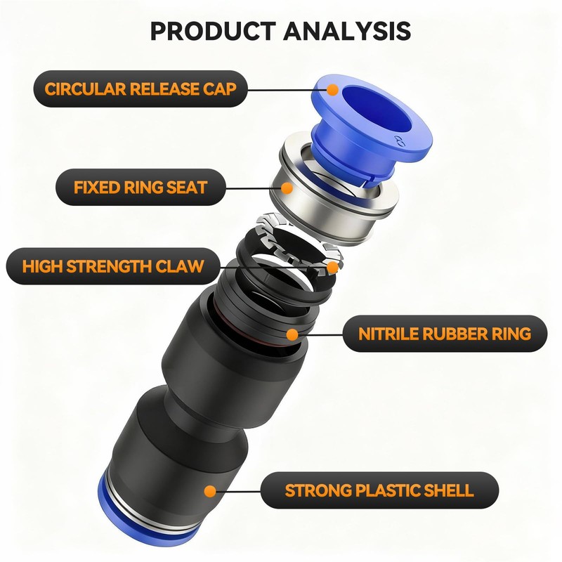 NANLACH Push to Connect Fitting, 14mm Tube OD Pneumatic Quick