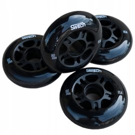 Switch Roller Blade Wheels 80 mm 85A with ABEC 9 Inline Skate Wheels Black Pack of 8