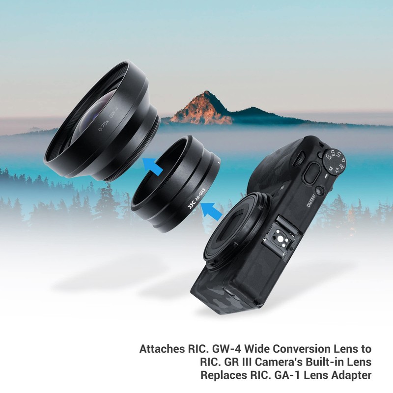 JJC Metal Lens Filter Adapter Ring Compatible with RICOH GW-4
