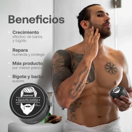 Tratamiento Para Barba Y Bigote 20% Estimula El Crecimiento De Vello Facial Más Densa Saludable Y Atractiva Cierra Huecos Es Ideal Para Personas Lampiñas O Con Barba Tratamiento 1 Mes 150 g MOPOYAT