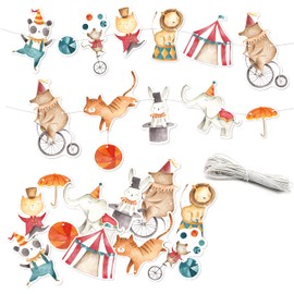 Papierdrachen Birthday Garland - Circus - Decoration for Children's Birthday - 10 m Party Garland for Your Celebration - for Girls and Boys - Party Decoration Birthday Decoration Set 3