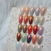 Sunset Beam Powder Handmade Nail Tip - Petit Round /