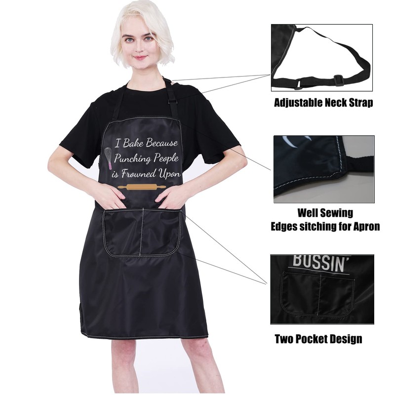 PXTIDY Baker Gift Baking Apron I Bake Because Punching People