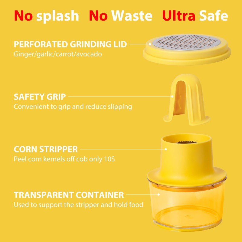 Corn Stripper, 2 in 1 Multi-functional Corn Peeler and Ginger