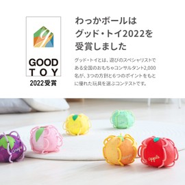 Chaor S11001 Waka Ball with Bells (6 Months and Up), Apple/Good Toy 2022 Award), Educational Toy, First Toy, Baby Toy, Gift, Washable, Fun to Touch Fabric Ball