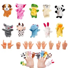 GegXcn 20 PCS Finger Puppets for Toddlers, Baby Party Bag Fillers, Nursery Rhyme Toys Gift, Educational Hand Puppets for Kids, Christmas Stocking Stuffers, Easter Favors