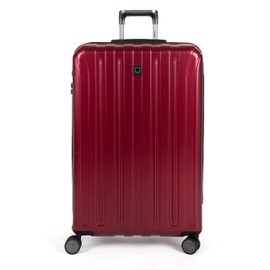 DELSEY PARIS 207183004 Titanium Hardside Expandable Luggage with Spinner Wheels, Black Cherry Red, Checked-Large 29 Inch