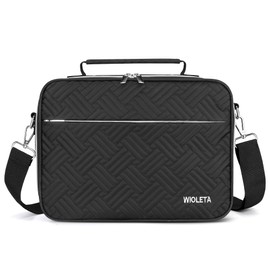 WIOLETA Extra Large Bible Cover for Men, Bible Case with Shoulder Strap, Bible Carrier Bible Bag Carrying Church Bag with Pen Slots and Zippered Pockets, Bible Bags for Women, Black